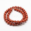 Natural Red Jasper Beads Strands X-G-E375-6mm-02-3