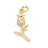 Valentine's Day Brass Micro Pave Clear Cubic Zirconia Pendants KK-D258-07G-01-1