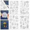 4 Sheets 11.6x8.2 Inch Stick and Stitch Embroidery Patterns DIY-WH0455-110-1