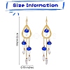 Natural Quartz Crystal Teardrop & Lampwork Mushroom Chandelier Earrings EJEW-SW00018-01-2
