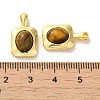 Natural Tiger Eye Pendants KK-H461-01G-3