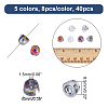 40Pcs 5 Colors Electroplate Transparent Glass Beads EGLA-CA0001-12-2