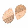 Transparent Resin & Walnut Wood Pendants X-RESI-S389-037A-B-3