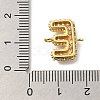 Brass Micro Pave Cubic Zirconia Letter Links X-KK-I717-04E-3