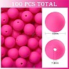 100Pcs Silicone Beads Round Rubber Bead 15MM Loose Spacer Beads for DIY Supplies Jewelry Keychain Making JX455A-1