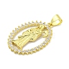 Rack Plating Brass Micro Pave Clear Cubic Zirconia Pendants KK-B091-30G-04-2