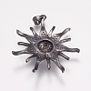 Brass Micro Pave Cubic Zirconia Pendants ZIRC-E143-57B-2