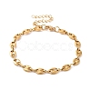 PVD Vacuum Plating 304 Stainless Steel Coffee Bean Chain Bracelet for Men Women BJEW-E031-16G-02-1