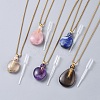 Natural Gemstone Perfume Bottle Pendant Necklaces NJEW-F251-12-2