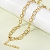 Brass Textured Cable Chain with Rind Link Necklaces NJEW-L013-07G-1