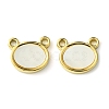 Ion Plating(IP) 304 Stainless Steel Pave Shell Bear Charms FIND-Z028-14G-1