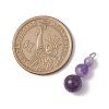 Natural Amethyst Round Beaded Pendants PALLOY-JF02867-10-2