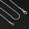 Brass Round Snake Chain Necklace with Lobster Claw Clasps MAK-YW0001-14A-4