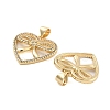 Brass Pave Clear Cubic Zirconia Pendants KK-U009-05D-G-2