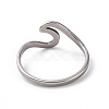 Non-Tarnish 201 Stainless Steel Wave Finger Ring for Women RJEW-J051-04P-3
