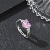 Brass & Cubic Zirconia Finger Rings CU-CBA7E55-17P-1