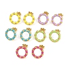 304 Stainless Steel Enamel Ring Stud Earrings EJEW-K268-16G-4