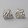304 Stainless Steel Textured Geometric Stud Earring Findings with Hole STAS-WH0027-54M-2