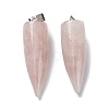 Natural Rose Quartz Pointed Pendants G-D040-01P-B09-3