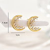 Fashionable Moon Brass Stud Earrings LQ5104-5