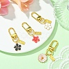Alloy Enamel Flower Pendant Decorations HJEW-YW00003-2
