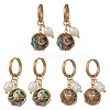 3 Pairs 3 Styles 304 Stainless Steel & Natural Paua Shell Hoop Earrings EJEW-JE06952-3