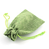 Polyester Imitation Burlap Packing Pouches Drawstring Bags X-ABAG-R005-9x7-02-3