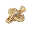 Brass Micro Pave Clear Cubic Zirconia Pendants KK-H267-060B-G-2