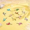 PandaHall Elite 48Pcs 12 Colors Alloy Enamel Connector Charms ENAM-PH0002-23-3