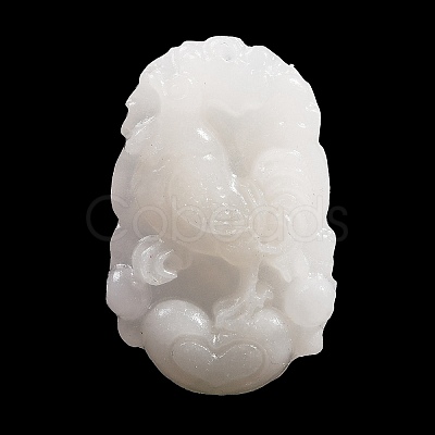 Natural White Jade Carved Pendants G-S384-01J-1