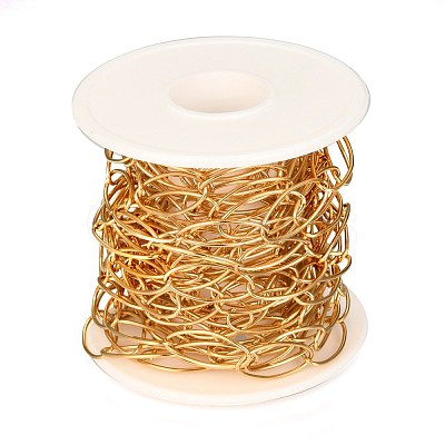 PVD Vacuum Plating 304 Stainless Steel Paperclip Chains CHS-O008-01G-1