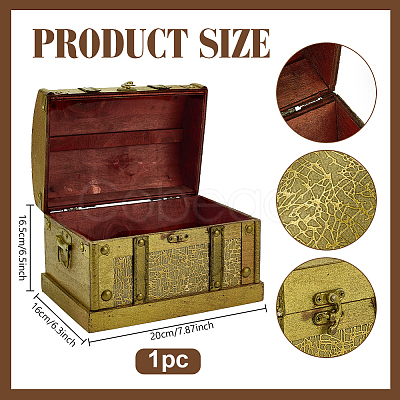 Retro Wood Jewelry Set Storage Organizer Boxes with Clasps CON-WH0115-96B-1