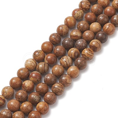 Natural Picture Jasper Round Bead Strands LS-G-G-P070-55-8mm-1
