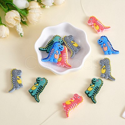 12Pcs 4 Colors Silicone Focal Beads JX755A-1