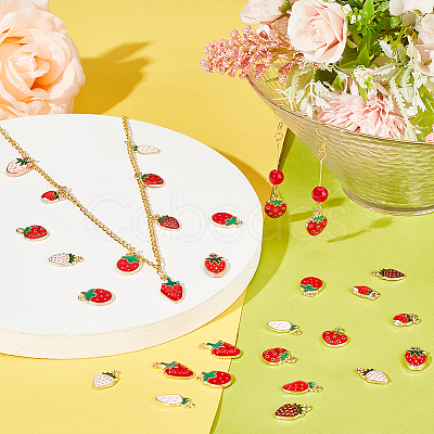 100Pcs 10 Style Alloy Enamel Pendants ENAM-PH0002-57-1