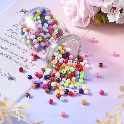 15 Colors Opaque Acrylic Beads MACR-TA0001-69-1