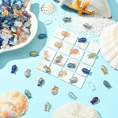 100Pcs Electroplate Transparent Glass Beads EGLA-YW0005-28A-1