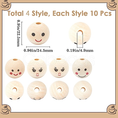 Wood European Beads WOOD-GF0002-24B-1