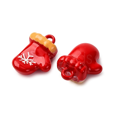 Christmas Themes Baking Paint Alloy Pendants LS-FIND-G097-02D-1