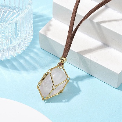 Crystal Holder Cage Necklaces NJEW-JN04586-02-1