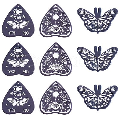 15Pcs 3 Styles Halloween Printed Opaque Acrylic Pendants SACR-SZ0001-18-1