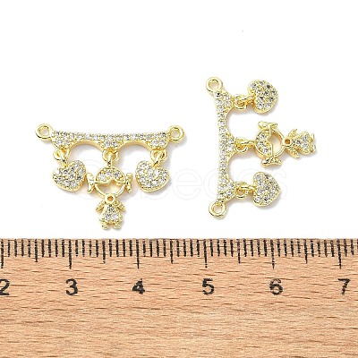 Rack Plating Brass Micro Pave Clear Cubic Zirconia Pendants KK-R157-12C-G-1