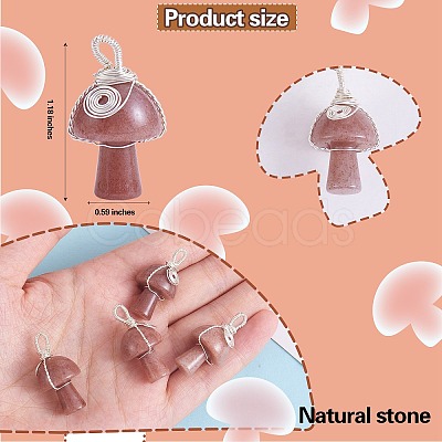 Natural Strawberry Quartz  Pendants PALLOY-SW0004-02-1
