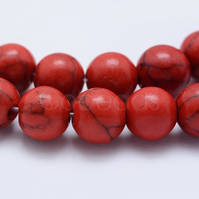 Synthetic Turquoise Beads Strands G-F531-6mm-J02-1