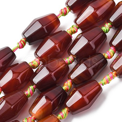 Natural Red Agate Beads Strands G-P605-K01-01B-1