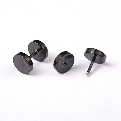 Flat Round 304 Stainless Steel Barbell Cartilage Earrings EJEW-L164-05B-1