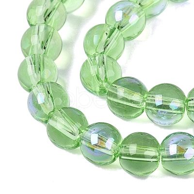 Transparent Electroplate Glass Beads Strands EGLA-Q132-6MM-01A-20-1