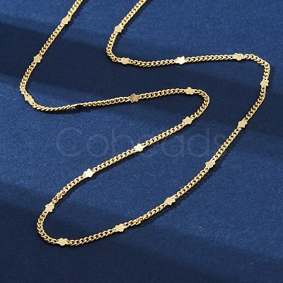 Brass Curb Chains Necklaces for Women NJEW-D302-09G-1