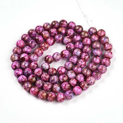 Baking Paint Glass Beads Strands DGLA-N003-10mm-B03-1
