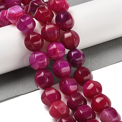 Dyed Natural Agate Beads Strands G-H087-E01-01B-1